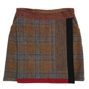 ETRO Patchwork wool plaid A-Line skirt IT 46 US 10